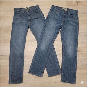 2 Pairs Wrangler Men's Dark Blue Straight Jeans 30x32